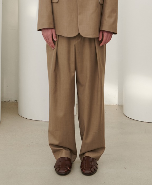Merino Wool Set-up Pants - brown