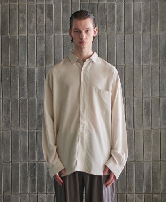 Silky Over-fit shirt - beige