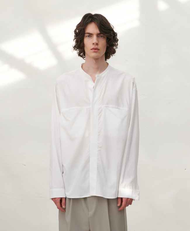 Two Poket China Shirts - white