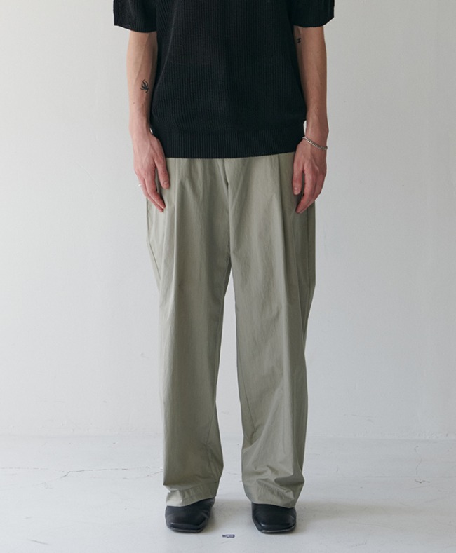 Nylon Semi-Wade Banding pants - khaki