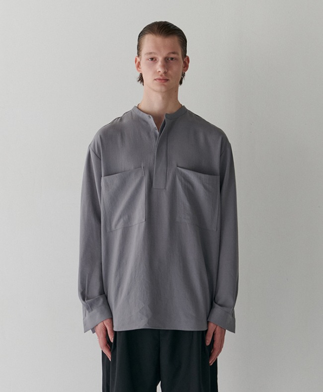 China Big Poket shirt - light grey