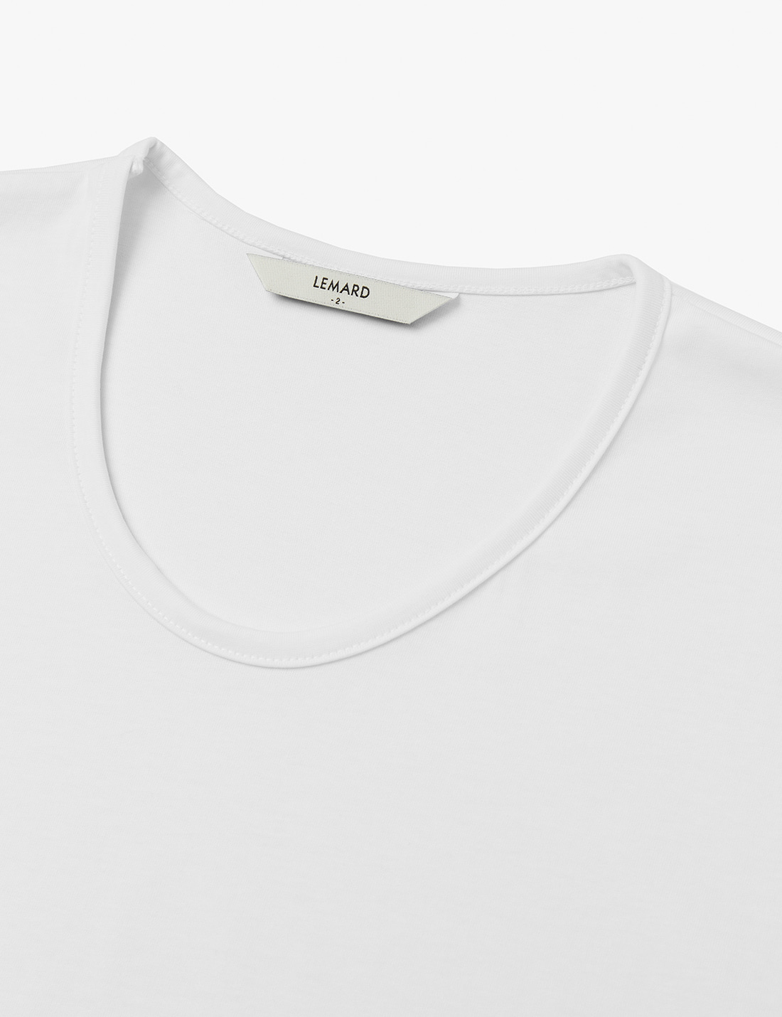 U넥 실켓 세미오버핏 티셔츠 - 화이트